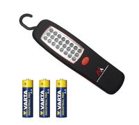 Maclean lampe d’atelier LED MCE03 avec 24 LED aimant et crochet torche portable à piles 3x AA Varta Industrial incluse lampe de travail compacte pour garage camping bricolage urgence voiture