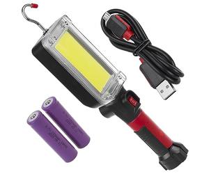 Maclean Lampe d'atelier magnétique COB, 2x1200mAh, 700lm, USB Type-C/Micro USB, MCE307