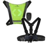 Maclean - Lot comprenant : sangle de poitrine pour téléphone portable - universelle - gilet de sécurité avec feux clignotants à LED