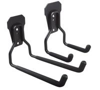 Maclean: Lot de supports muraux en acier pour garage MC-439 + MC-440 ; crochets noirs pour pneus, roues, échelles, tuyaux et outils ; capacité de charge de 35 kg par support
