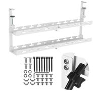 Maclean MC-102 W Range-câbles sous le bureau, blanc, 2 niveaux