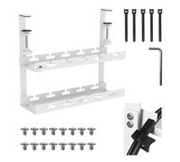 Maclean MC-104 W organiseur câbles sous bureau 2 niveaux 40 cm blanc