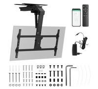 Maclean MC-109 T Support de plafond électrique pour téléviseur de 43 à 86 pouces VESA jusqu'à 800 x 400 cm Moteur silencieux avec télécommande et application Tuya Inclinable et rotatif Charge maximale