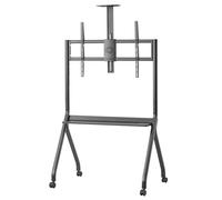Maclean MC-114 Mobile TV Support pour écrans 55-100″ jusqu'à 120 kg VESA jusqu'à 900×600 roulettes Pliantes étagères pour caméra et Accessoires Professionnels (Noir)