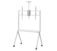 Maclean MC-114 Support TV Mobile de 55 à 100 ", en Acier revêtu par pulvérisation, VESA jusqu'à 900 x 600, capacité de Charge de 120 kg, réglable en Hauteur, roulettes avec Blocage, étagères pour