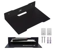 Maclean MC-122 Étagère Murale en Acier Noir, 300 x 205 mm, Support Compact de 5 kg pour décodeur, routeur, Guidage des câbles Propre, Montage Mural Facile