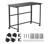 Maclean MC-1250 B Bureau Pliable avec roulettes 100 x 50 cm Capacité de Charge 50 kg Hauteur 75 cm Table Mobile compacte Noir pour Ordinateur, télétravail, étude, Maison