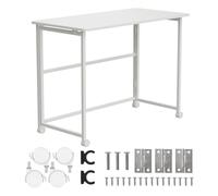 Maclean MC-1250 W - Bureau Mobile Pliable - Blanc - 100 x 50 cm - Structure en Acier - Charge maximale : 50 kg - Bureau d'ordinateur - Table de Travail - Table sur roulettes