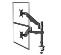 Maclean MC-136 - Support Double Moniteur pour écrans de 17 à 32 Pouces - avec Ressort à gaz réglable en Hauteur - Bras Ergonomique pivotant pour Le Bureau, Le Bureau à Domicile et Les Jeux - Noir