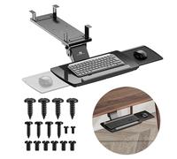 Maclean Support clavier ergonomique réglable en hauteur inclinable et rotatif jusqu'à 5 kg – Noir