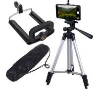 Maclean MC-164 Trépied Universel 1/4" avec Support pour téléphone et Sac de Transport Convient aux appareils Photo, caméscopes, Smartphones et aux éclairages annulaires Trépied Pliable