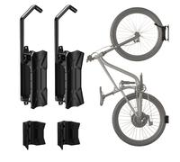 Support Mural pour vélo Maclean Capacité de Charge : 35 kg Support pivotant et réglable Rangement Vertical Protections en Caoutchouc pour Les Jantes Crochets en Acier Noir (2)