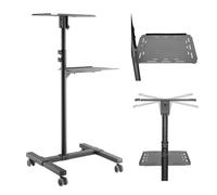Maclean MC-207 Chariot mobile pour projecteur et PC portable Noir 95-145 cm