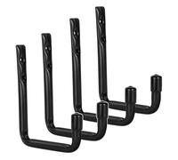 Maclean MC-488 Lot de 4 supports muraux noir; charge max 22 kg