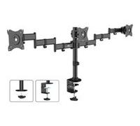 Maclean MC-691 - Kit de montage - bras réglable - pour 3 écrans LCD - plastique, aluminium, acier - noir - Taille d'écran : 13"-27" - montrable sur bureau Noir G