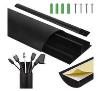 Maclean MC-814 B plinthe passe-câbles aluminium 75 cm noir 62x20 mm