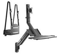 Maclean Support mural MC-838 3 en 1 pour écran 17-32" avec tablette clavier et ressort à gaz