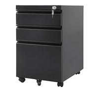 Maclean MC-850 Meuble à roulettes avec Serrure 3 tiroirs 39 x 64 x 50 cm Noir