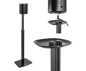 Maclean MC-896 Support de sol pour enceinte compatible avec Sonos One et One SL avec gestion des câbles Hauteur réglable de 70 à 127 cm