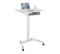 Maclean MC-903 Bureau d'ordinateur Portable réglable en Hauteur avec roulettes et 1 tiroir Blanc Max. 113 cm Max. 8 kg