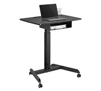 Maclean – Bureau Table d'ordinateur portable – Réglable en hauteur – 1 tiroir – Noir
