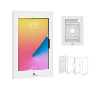 Maclean MC-950 W Support Tablette pour iPad/Samsung 12,4-13 | Verrouillage à clé, Montage mural VESA 75x75, Acier blanc robuste, Panneaux interchangeables, 257 x 350 x 22 mm