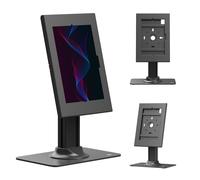 Maclean Support pour Tablette avec Serrure pour comptoir (Noir, 10,9-11'') | Boîtier verrouillable en acier, inclinable à 75°, en mode portrait ou paysage, passage de câbles, montage fixe