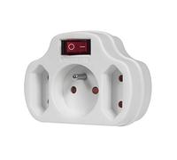 Maclean Prise de courant triple MCE142 – Interrupteur illuminé, Protection enfants, 250V 16A