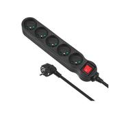Maclean Multiprise Bock 5 prises avec interrupteur 5 m Noir