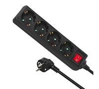 Maclean Bande de puissance MCE196G 4 prises 3 m avec interrupteur Schuko 3500W protection enfant