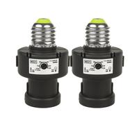 Maclean MCE21B - Douille E27 avec capteur crépusculaire et minuterie, lot de 2