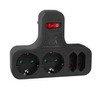 Prise quadruple interrupteur Maclean stable MCE224 G/B