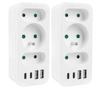 Maclean MCE248 F/W - Répartiteur 3 prises + 4 USB (2x USB-A, 2x USB-C PD20W)