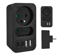 Maclean MCE249 F/B multiprise 2 prises + 2x USB-A + 2x USB-C PD 20W noir