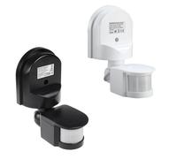 Maclean MCE25 Détecteur de mouvement infrarouge mural | Capteur de mouvement et capteur crépusculaire | Angle de détection : 180° | Portée de détection : 5-12 m | Capteur extérieur encastrable plafond