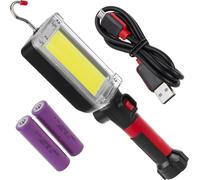 Maclean MCE307 Lampe de travail COB multifonctionnelle et rechargeable avec pince à ressort, aimant et crochet Lampe d'inspection 700 lumens Lampe d'atelier orientable à 360° 2x modes de commutation