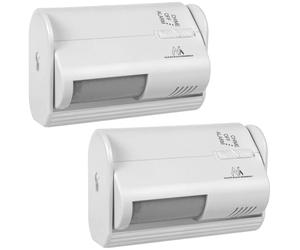 Maclean MCE311 W 2 pièces Dispositif de signalisation d'entrée sans Fil capteur PIR portée 8m alimenté par Une Batterie 9V DC Volume supérieur à 70dB