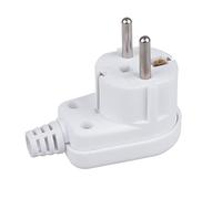 Maclean MCE330 Fiche à contact de protection Uni-Schuko Fiche coudée Unischuko Fiche Schuko Uni 16A 250V Plastique blanc