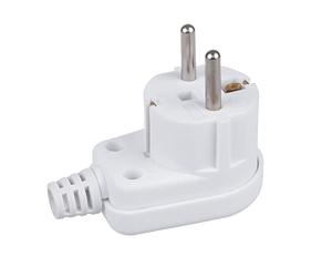 Maclean MCE330 Fiche à contact de protection Uni-Schuko Fiche coudée Unischuko Fiche Schuko Uni 16A 250V Plastique blanc
