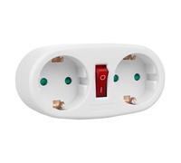 Maclean MCE338 F Prise de courant répartiteur avec 2 prises et disjoncteur type F 2x16 A