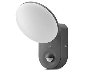 Maclean MCE367 applique murale LED avec détecteur de mouvement PIR 15W 1100lm capteur crépusculaire applique murale extérieure Wadlampe éclairage intérieur/extérieur IP65 4000K blanc neutre, gris