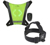 Maclean MCE420 Gilet de sécurité LED avec télécommande sans fil IPX2 Sac à dos Éclairage de signalisation Rechargeable MC 825 Bandeau de sport avec support universel pour téléphone 55-88 mm
