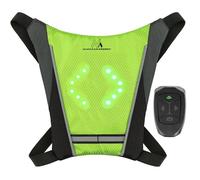 Maclean MCE420 Gilet de Sécurité LED & Sac à Dos Clignotant pour Cyclisme, Randonnée - Haute Visibilité, Télécommande, Étanche
