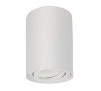 Maclean MCE422 W Plafonnier orientable en aluminium avec douille GU10 pour ampoules LED et halogènes jusqu'à 40 W Montage en saillie Blanc 1 pièce - Rond