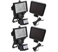 Maclean MCE442 2x Lampes solaires LED avec détecteur de mouvement - Projecteur solaire - Applique murale solaire avec détecteur de crépuscule - Éclairage solaire IP44 6W 360 Lumens 6000K (2 x pièces)