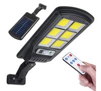 Maclean MCE446 Lampadaire solaire avec détecteur de mouvement et de crépuscule IP54 4W 400 lumens 6500K Télécommande Lampe solaire murale extérieure Éclairage extérieur Lanterne routière