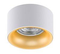 Maclean MCE457 plafonnier encastré avec douille GU5.3 MR16 pour ampoules LED & halogènes jusqu'à 35W 70x40mm spot encastrable aluminium rond (1 pièce sans ampoules, réflecteur blanc/doré)