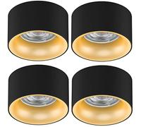Maclean MCE457 Spot encastrable MCE457 pack de 4 plafonniers avec douille GU5.3 MR16 pour ampoules LED & halogènes jusqu'à 35W 70x40mm rond en aluminium