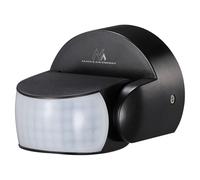 Maclean Détecteur de Mouvement PIR, Infrarouge, IP65, Noir, portée 12m, Charge Max. 600/1200W, MCE468 B