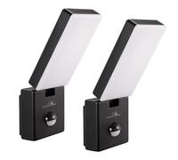 Maclean MCE516 B Lot de 2 Lampes LED 10W PIR IP65 800lm 4000K Noir